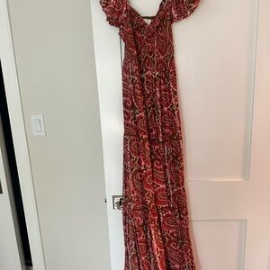 Cleobella Red Floral Maxi Dress